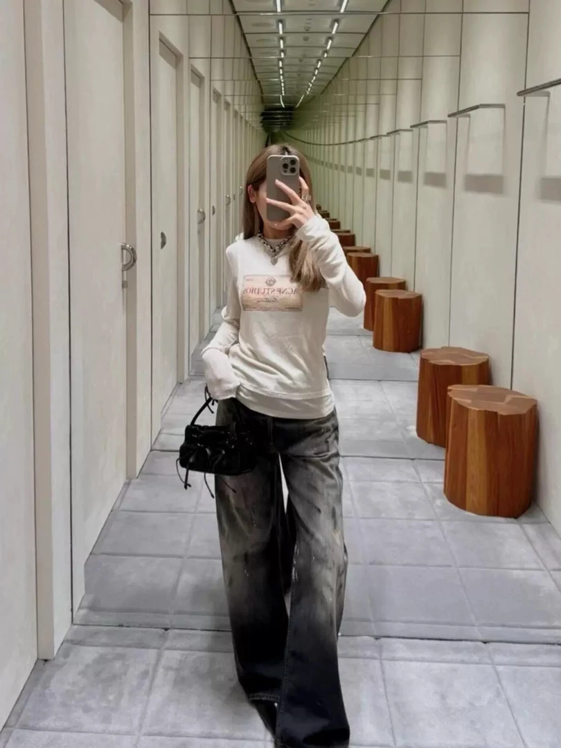 【lunan】1996泼墨做旧牛仔裤