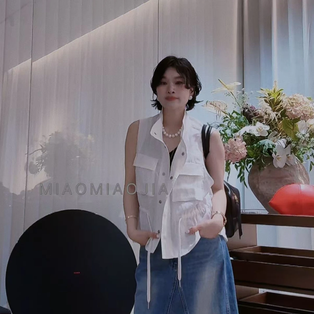 /苗苗家/『轨迹』欧货老钱风亚麻无袖背心极简松弛女