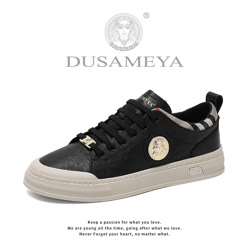杜莎米娅春季新款轻奢休闲百搭潮鞋高端板鞋D6691 黑色