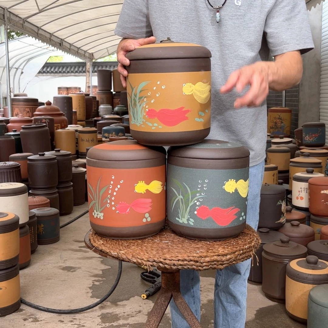 紫砂茶叶罐7 饼茶叶罐3个