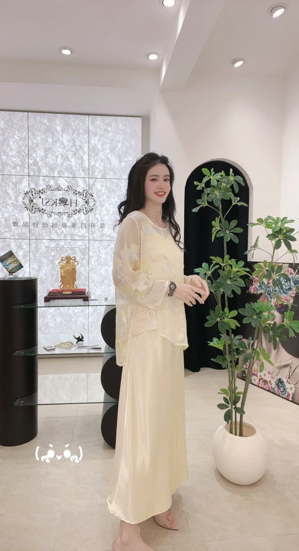 新款牡丹花气质简约套装026