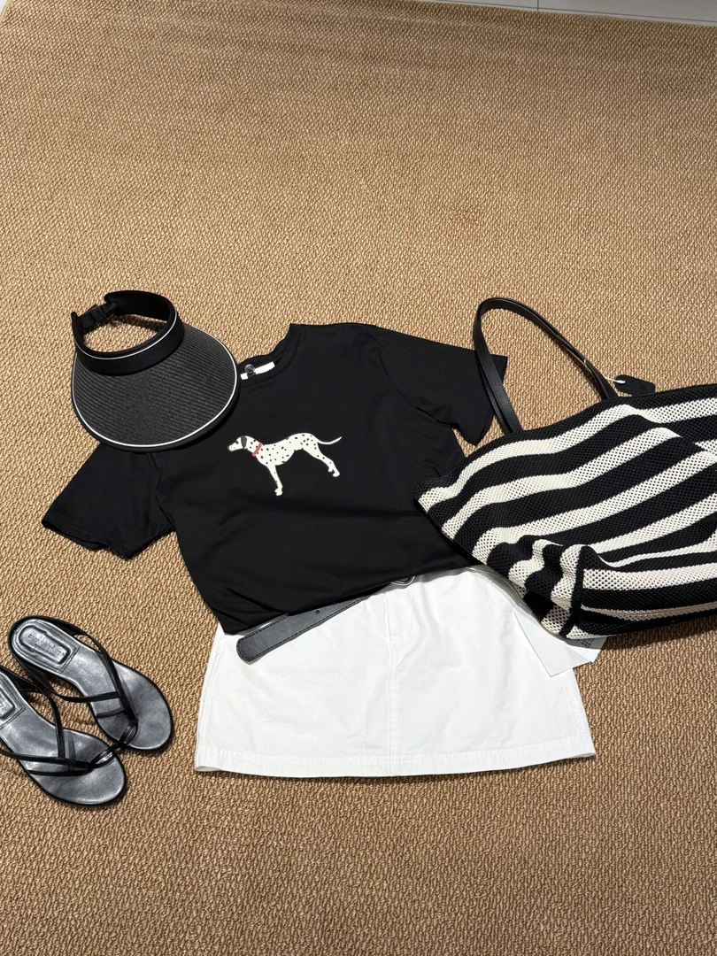 580883新款T恤休闲夏季黑色印花