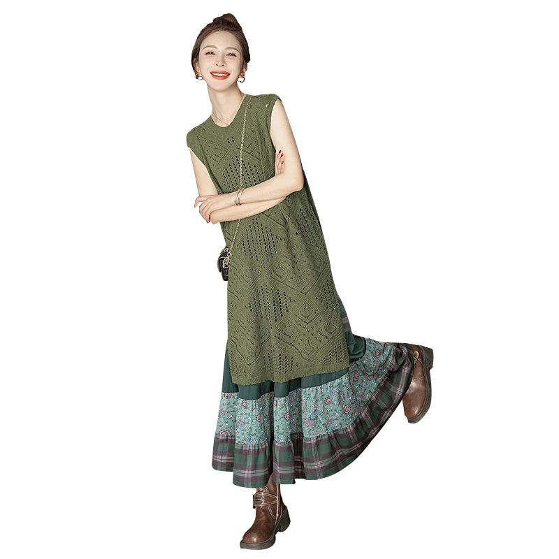 【品牌奥莱】丝柏舍2025春装新款女背心裙搭半身裙两件套S51B0237N