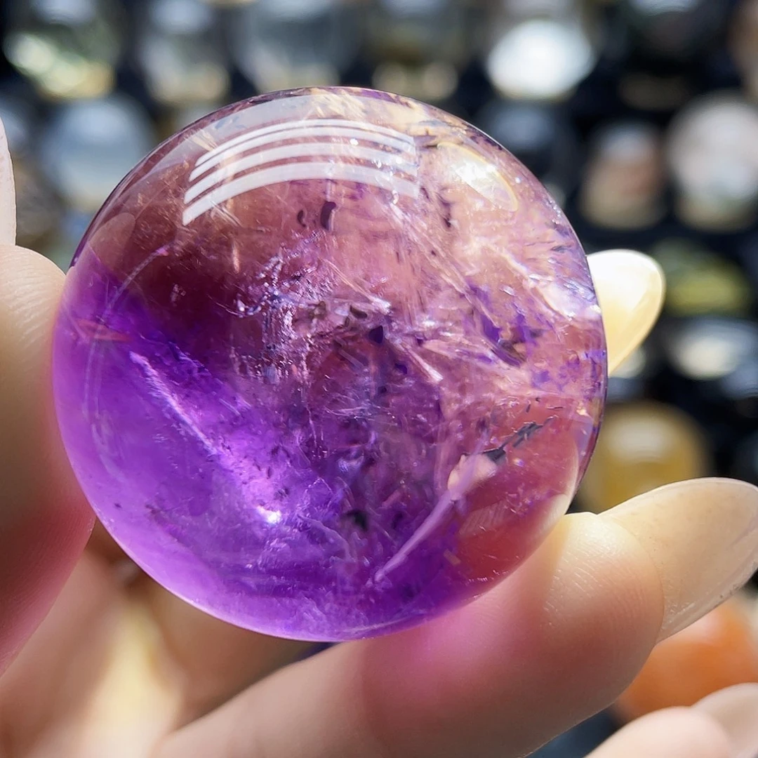 未镶嵌珠宝半成品水晶天然紫水晶37.2mm