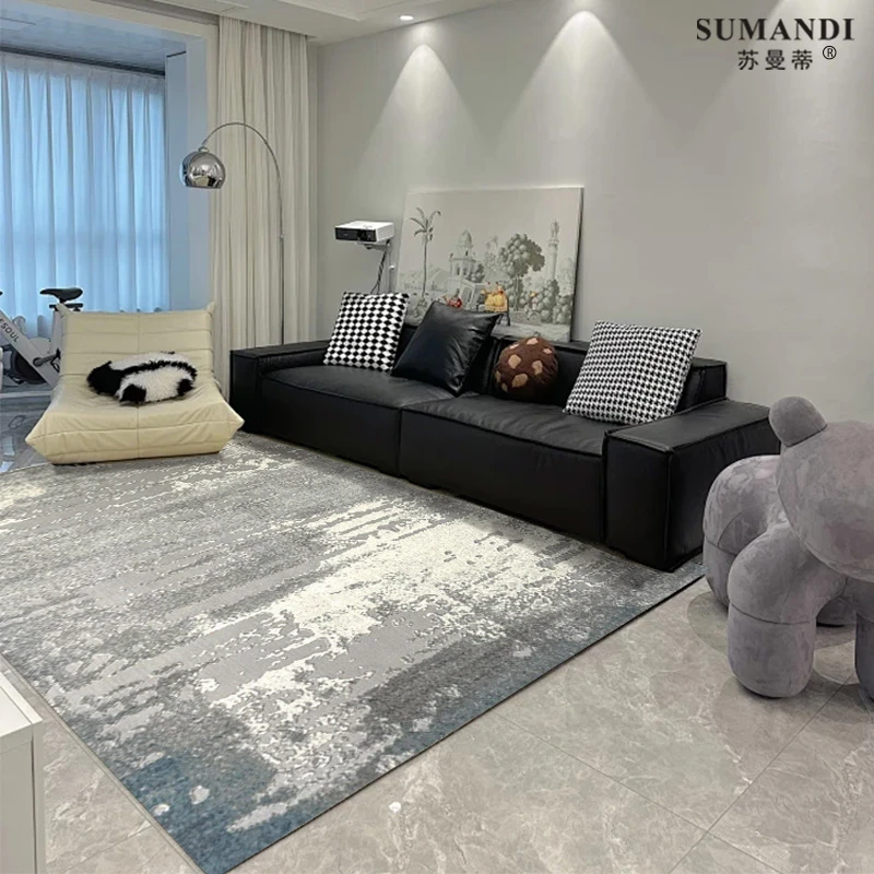 YDL05地毯床边毯茶几垫地毯轻奢简约家用防滑灰色大面积耐脏网红