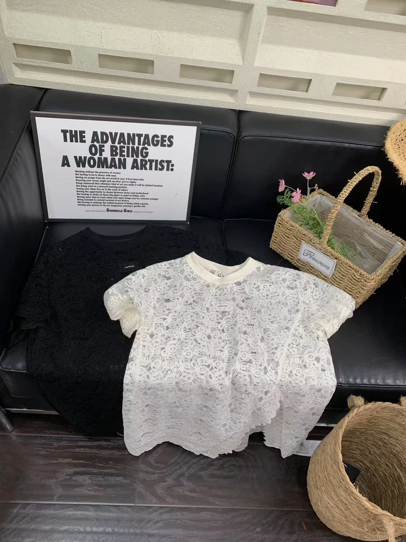 『雨美 Show』25235百搭时尚蕾丝花边短袖