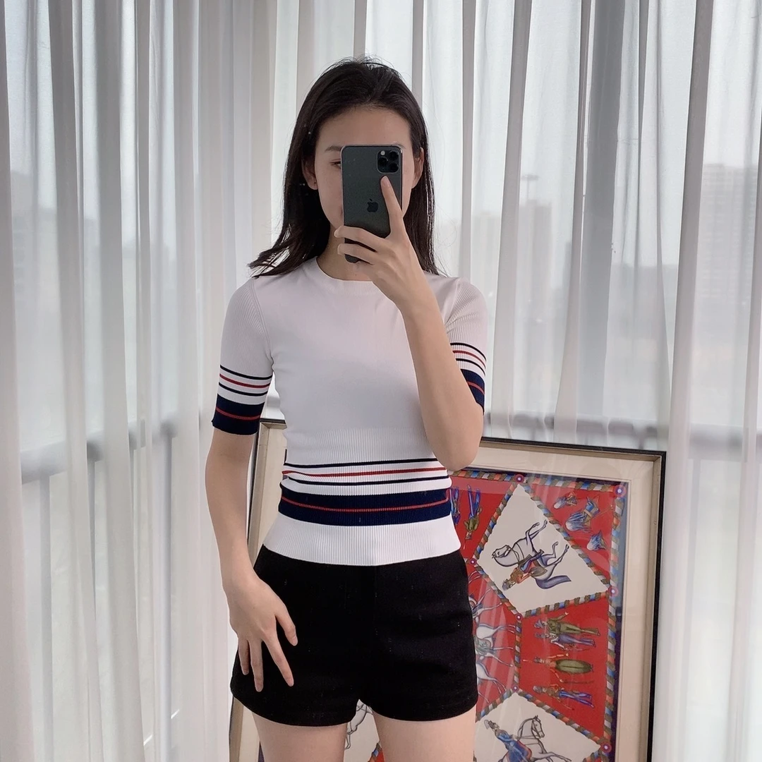 95新 THOMBROWNE 女士针织衫纤维白色/221017LXJFD04