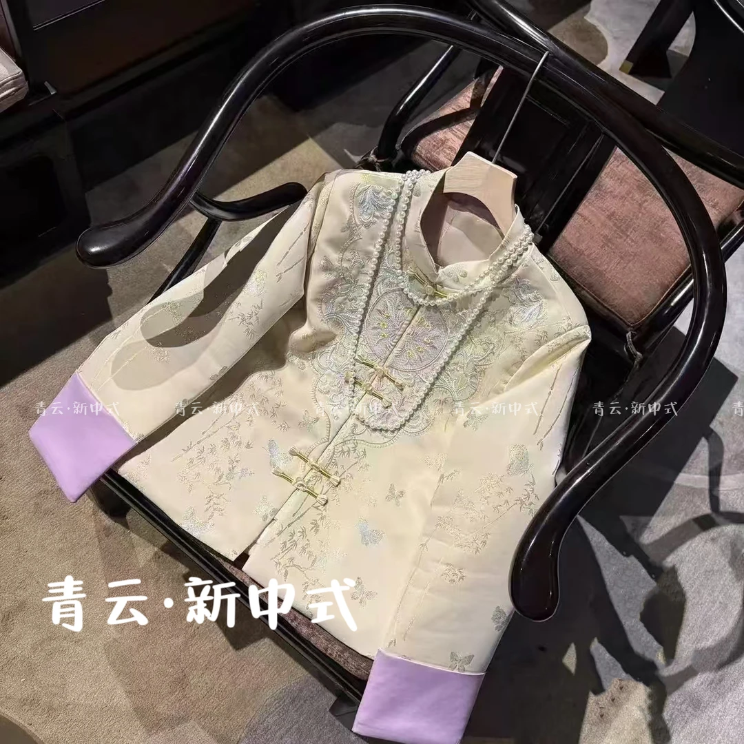 花好月圆 新中式时尚轻奢气质立领刺绣秋款外套女百搭高级感
