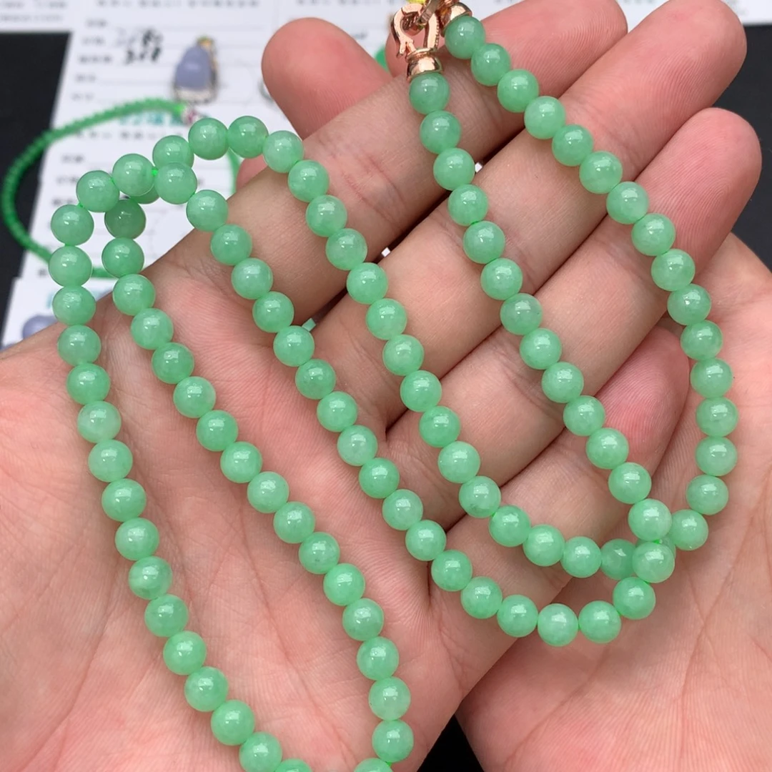 翡翠18K金镶嵌颈饰48小时鉴赏退货不扣服务费