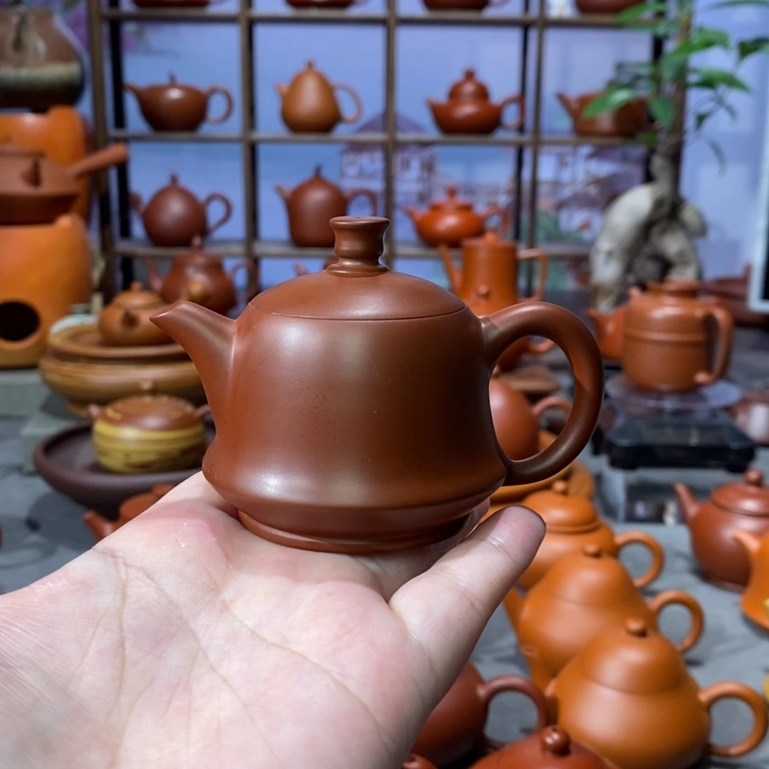 茶壶朱泥章淑煌朱泥小金钟壶80c