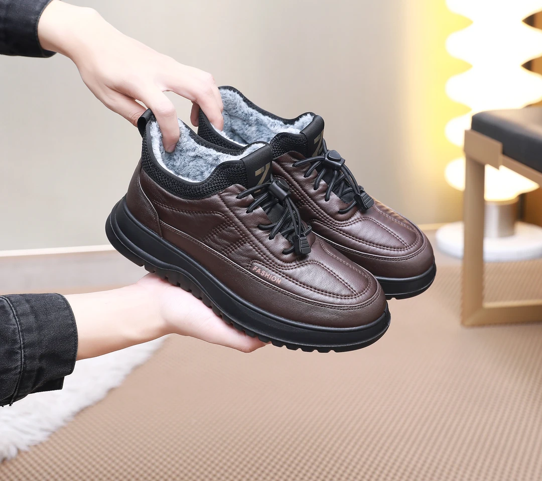 老北京布鞋棉鞋老年人冬季加绒加厚保暖防滑老人鞋一脚蹬轻便软底