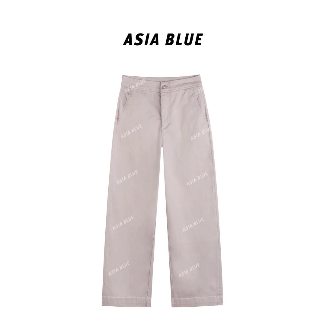 【ASIA BLUE】· 樱花 · 2025夏季微弹定制粉洋时髦气九分直筒休闲裤