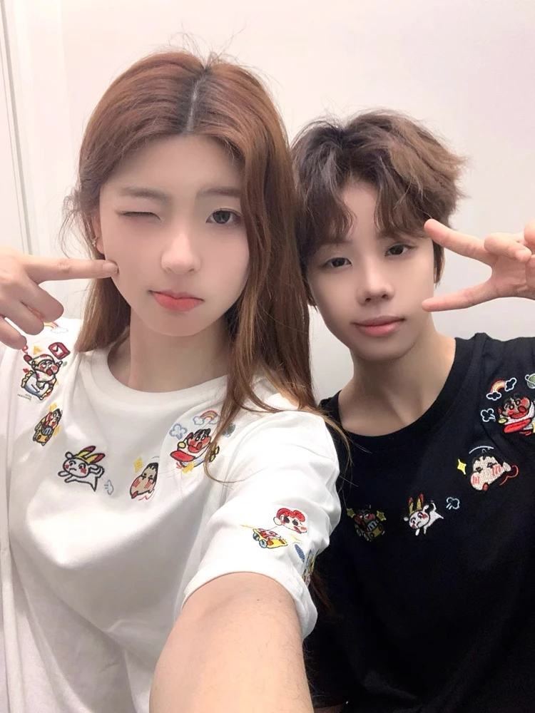 【两件装】特别的情侣装夏蜡笔小新短袖t恤高级感超火半袖上衣