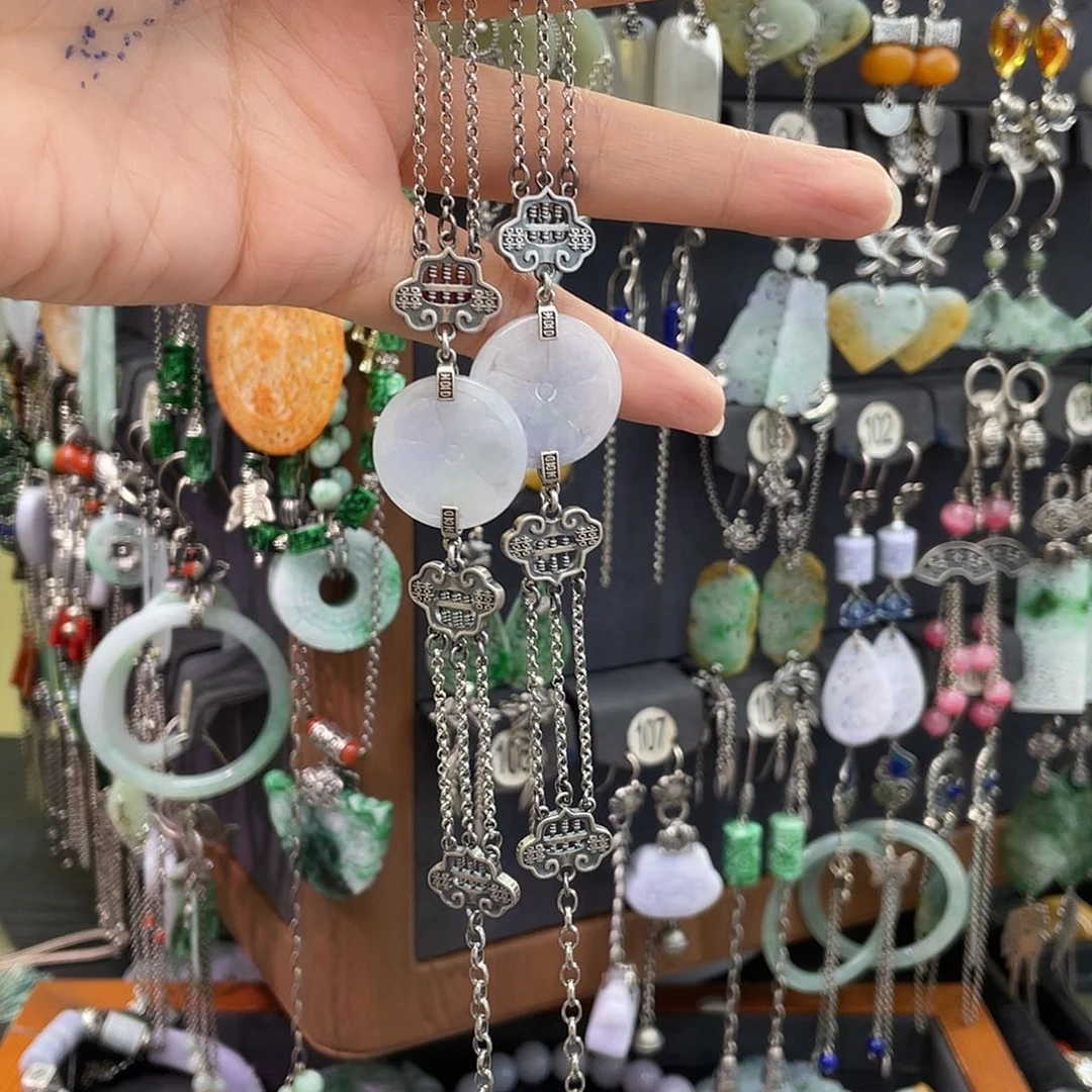 亦***平翡翠银S925镶嵌耳饰382hjjhhhh