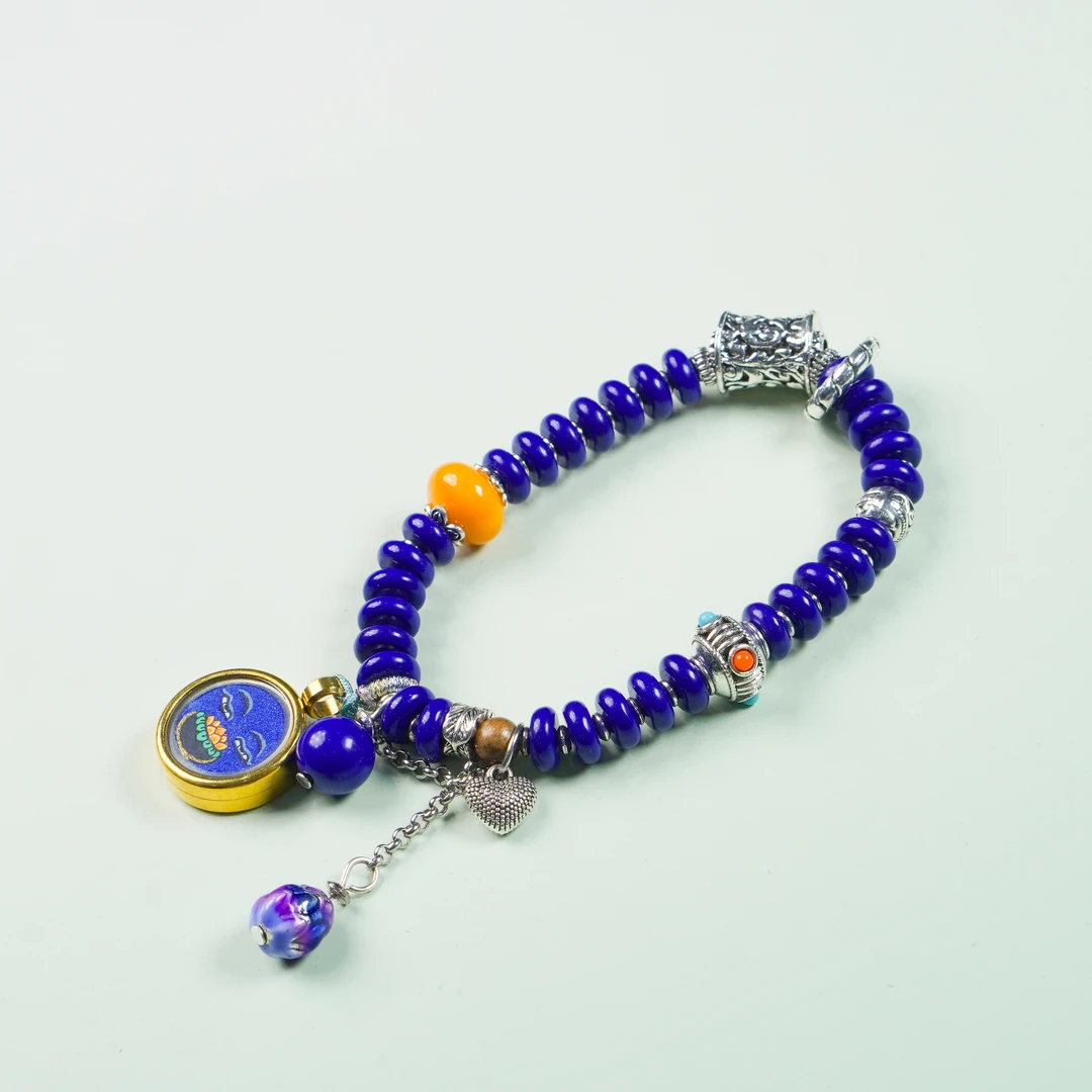 扎西德勒*唐卡药师佛佛眼圆卡蓝色琉璃