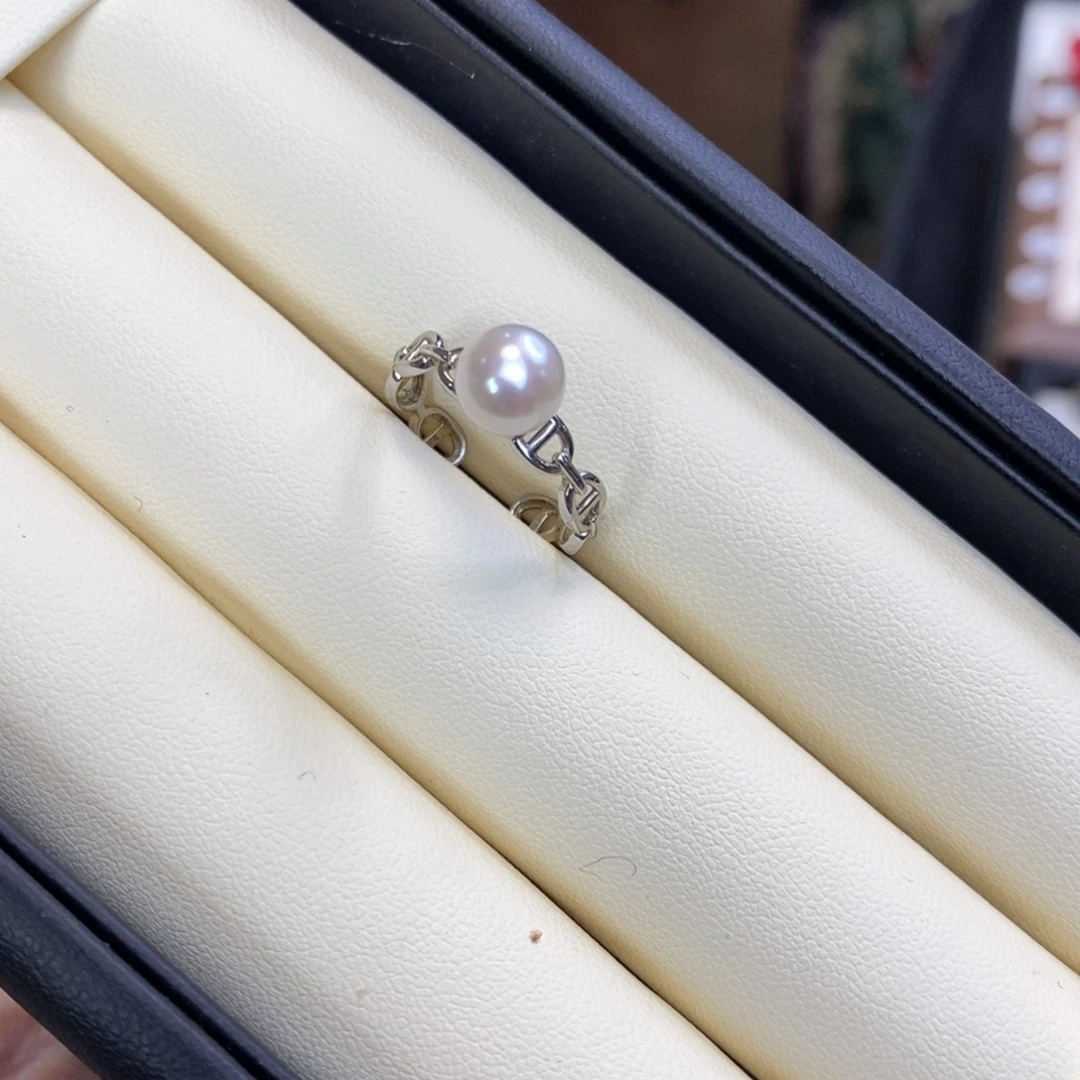 淡水珍珠戒指银S925镶嵌特价