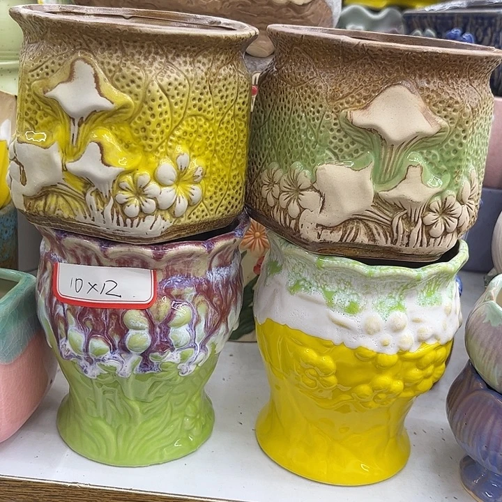 多肉绿植陶瓷花盆9.9包邮，有孔