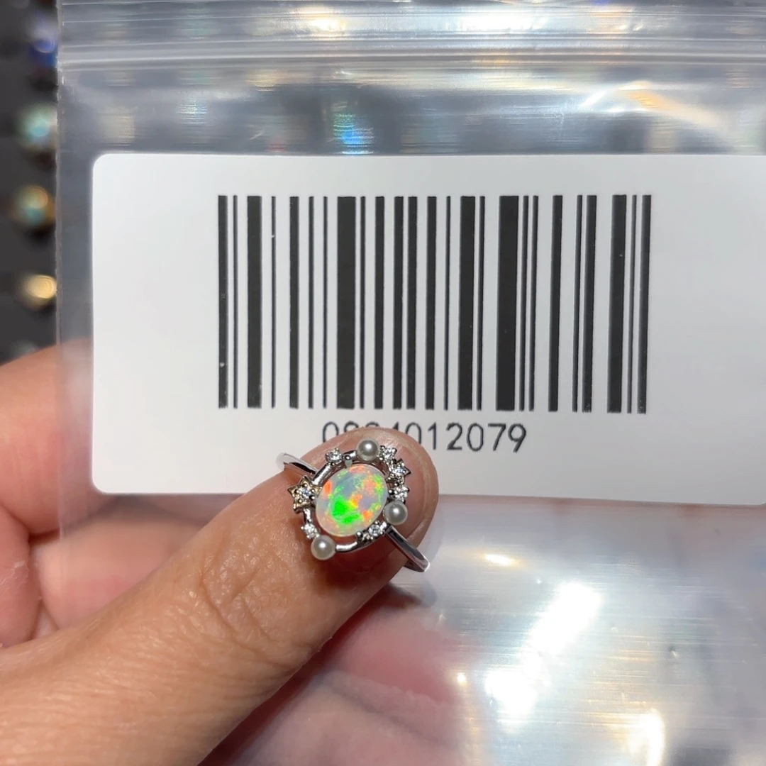 欧泊戒指银S925镶嵌❄️*