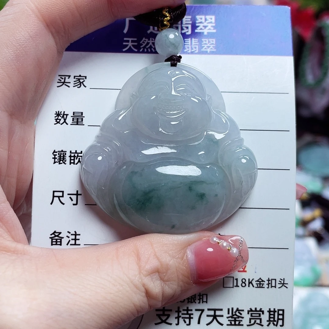 翡翠未镶嵌颈饰佛公09