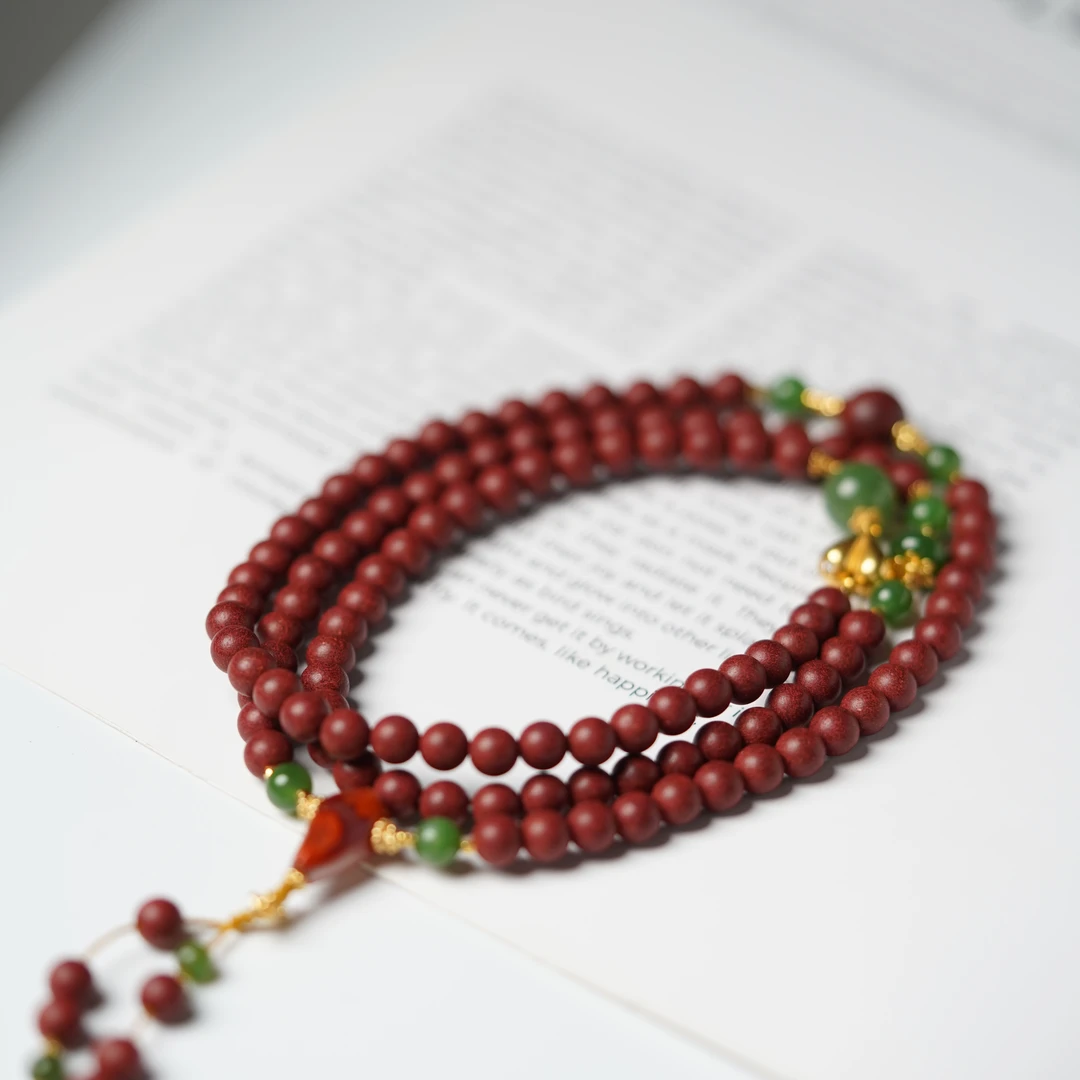 【珊木居】HXZ1276JY TO-P系列 红麝合香珠0.6+1.0圆珠项链