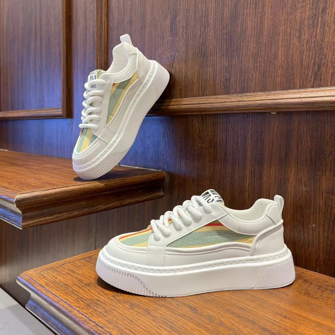 男鞋2025春季新款潮流时尚拼色ins休闲板鞋百搭韩版低帮系带鞋子