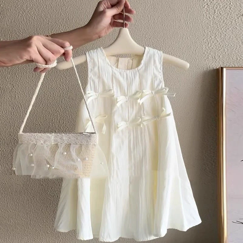 韩版童装夏季连衣裙2025新款洋气公主裙女童潮款高端法式甜美无袖