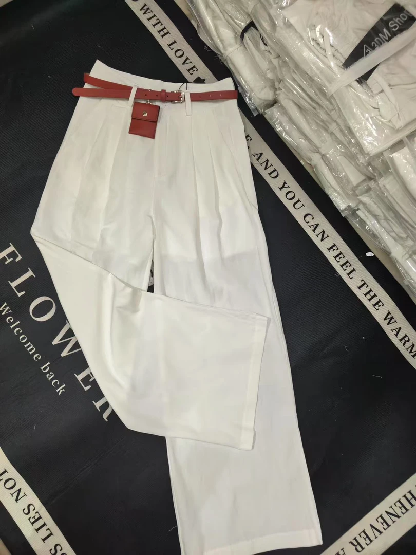 霖.【夏季邂逅】高腰垂感显瘦直筒阔腿裤（配腰带腰包）