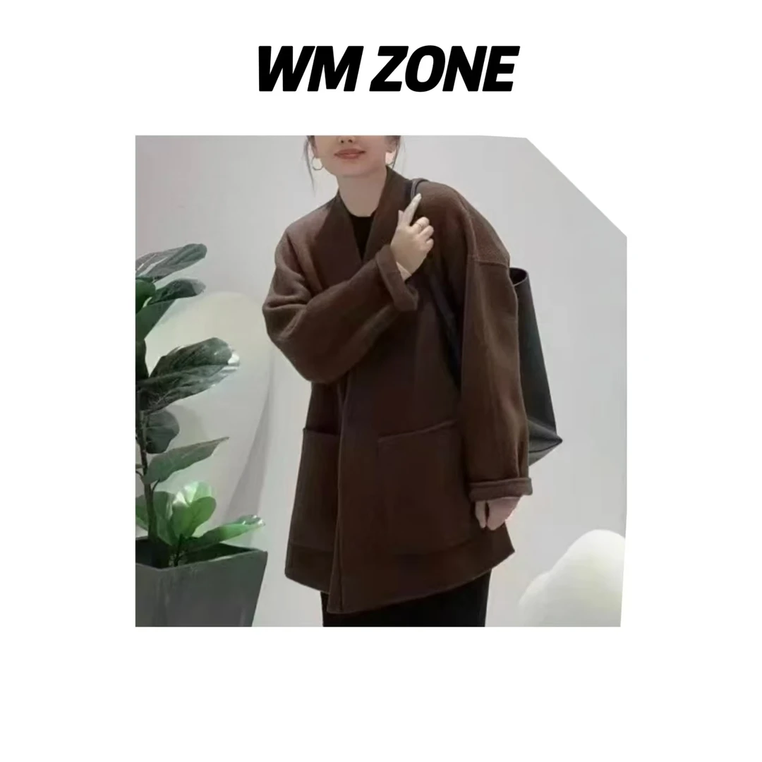 虎儿 3- 2610 美拉德敞口插袋外套