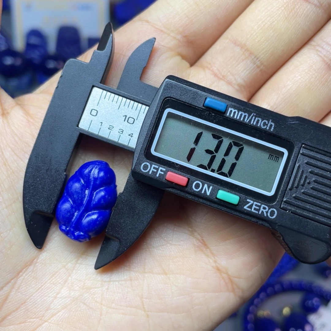 青金石未镶嵌13×20mm哑光叶子配饰