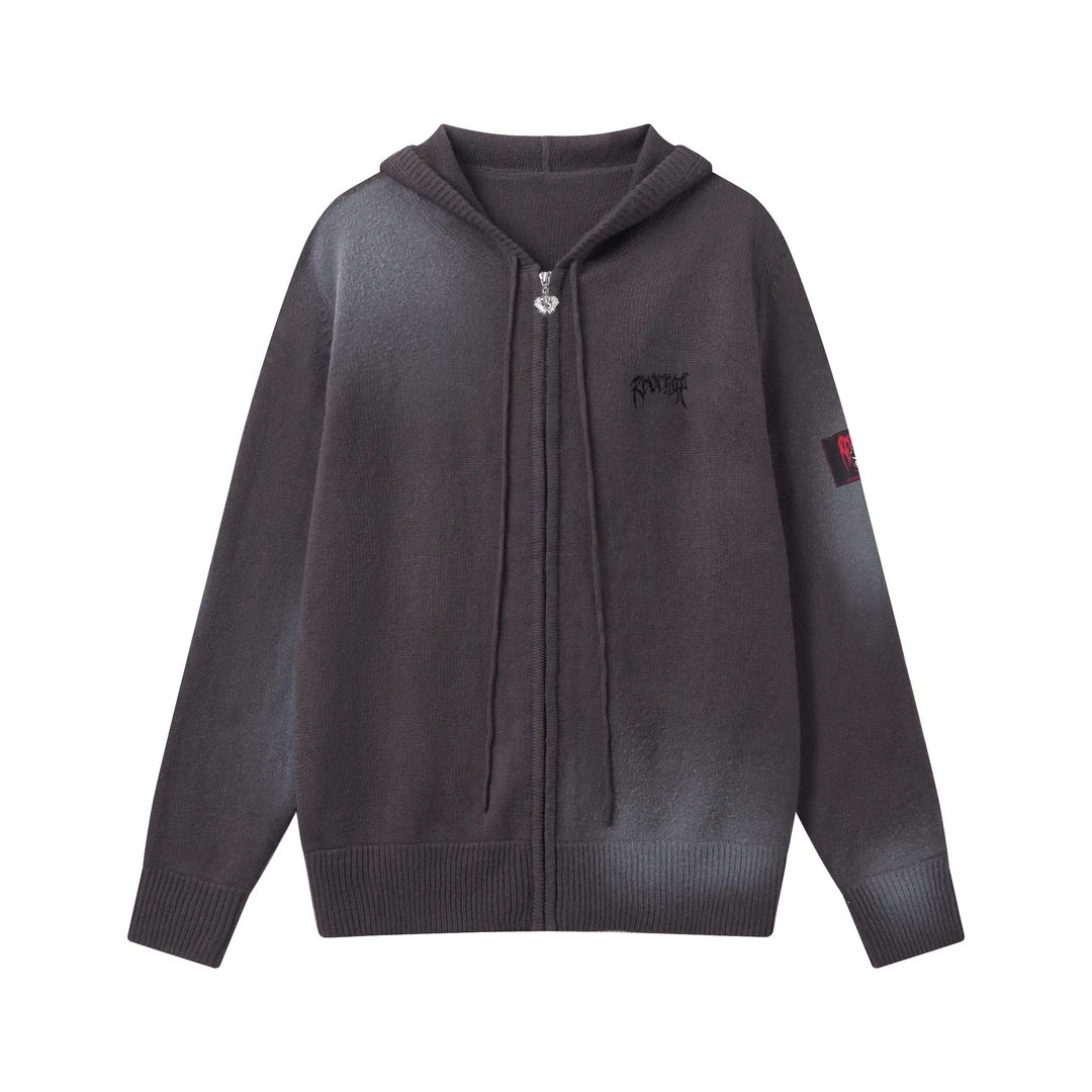 Revenge X Hirono  宽松带帽毛衣帽衫深灰色