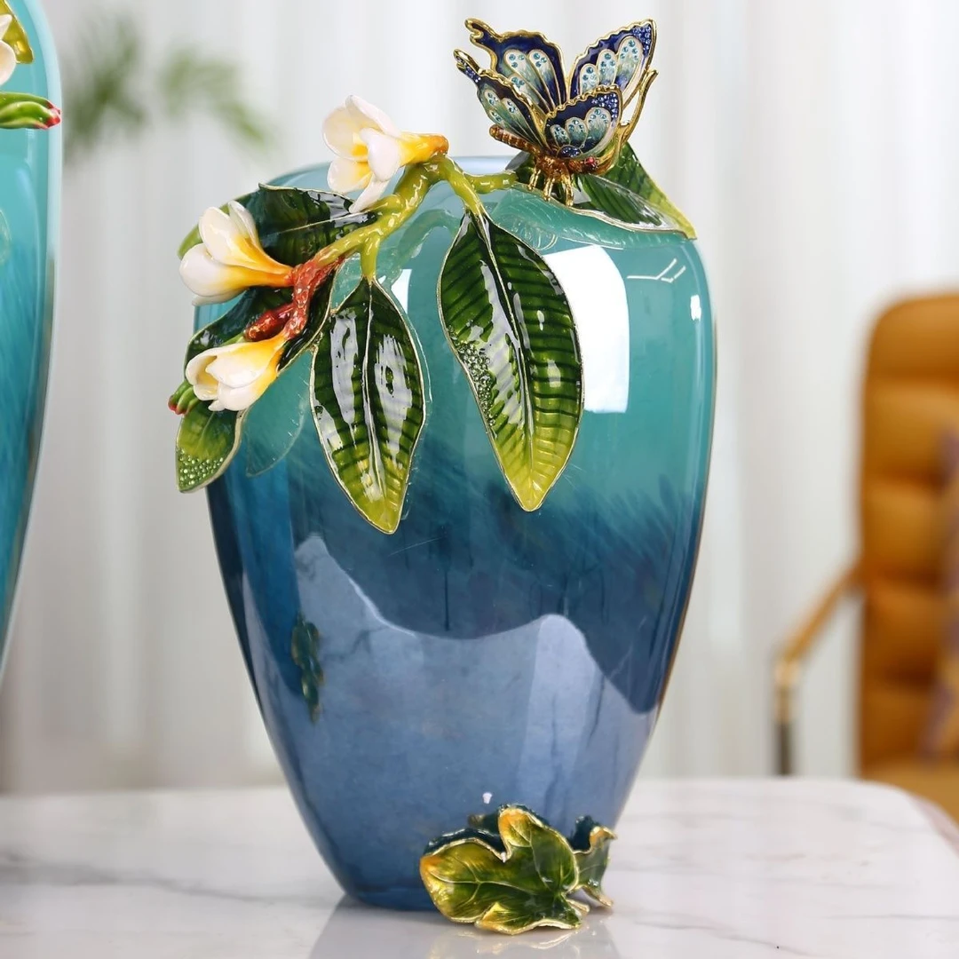 小米有品琉璃花瓶摆件高端珐琅彩花瓶玻璃花瓶客厅玄关茶几插花装