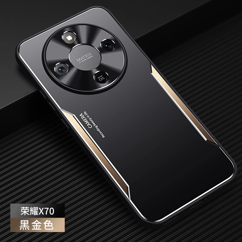 适用荣耀X70手机壳honor X70金属磨砂保护套网红男女新款防摔高档