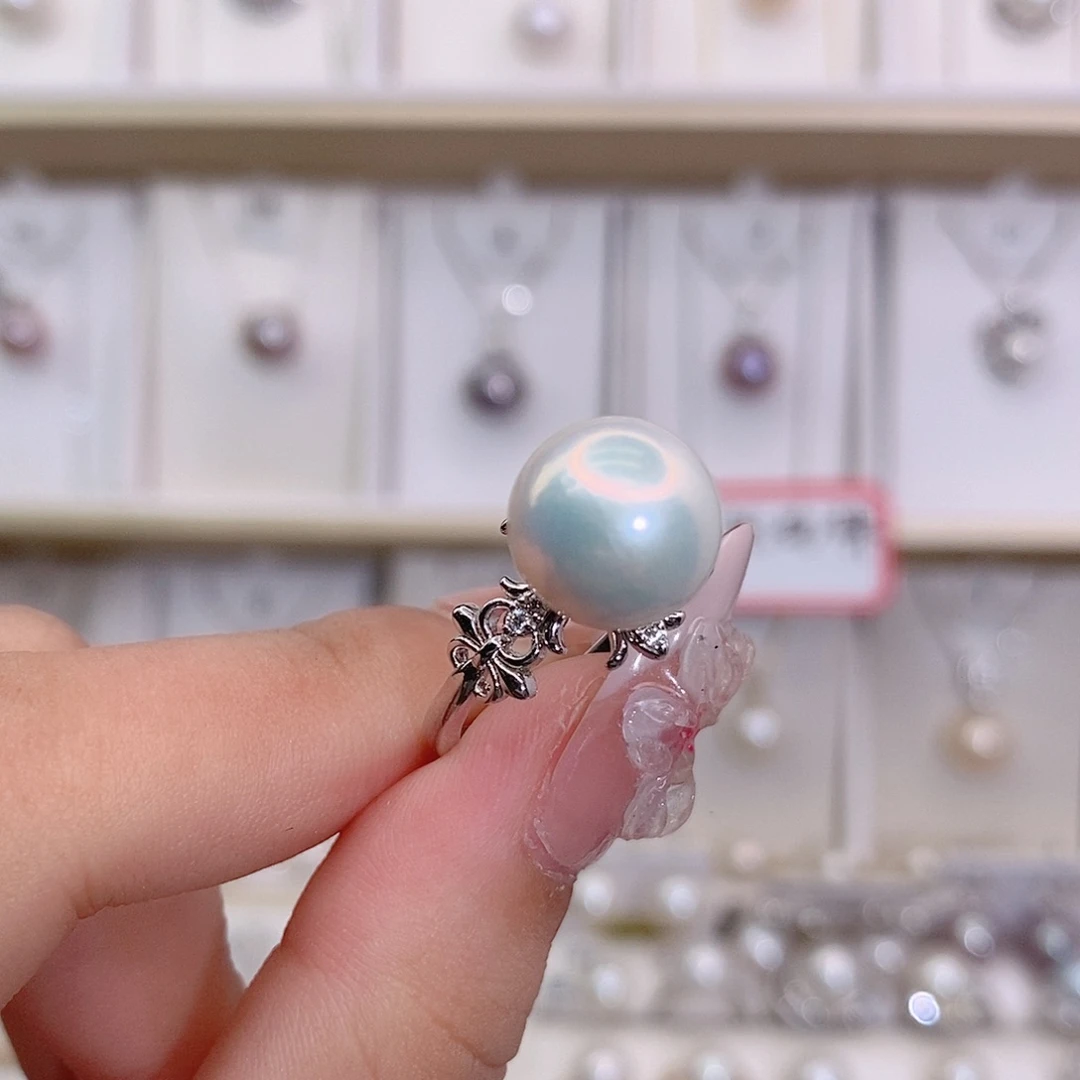 子****戒指银S925镶嵌淡水珍珠