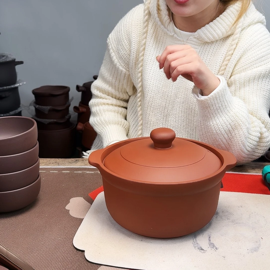 紫砂砂锅2.5升正品无暇