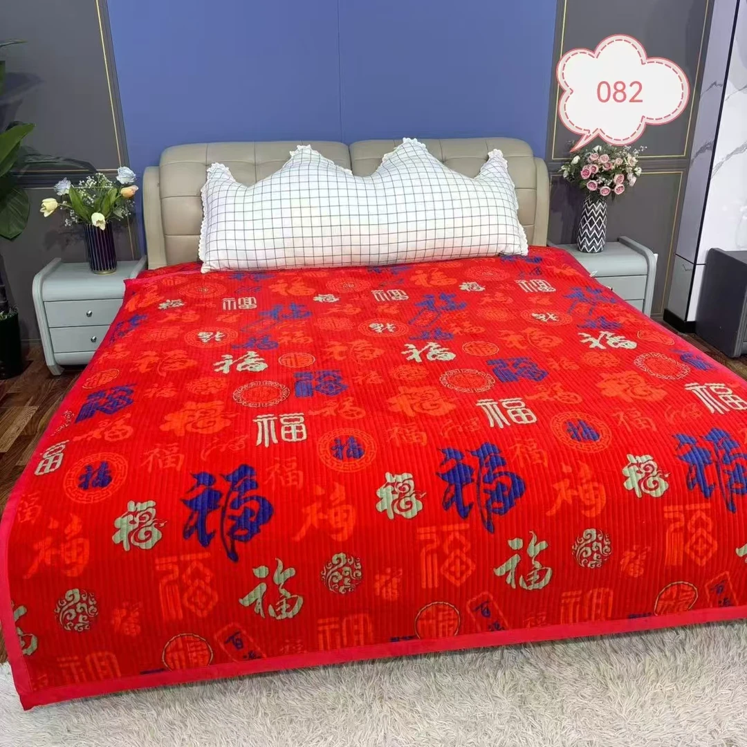 2342 牛奶绒百福床盖