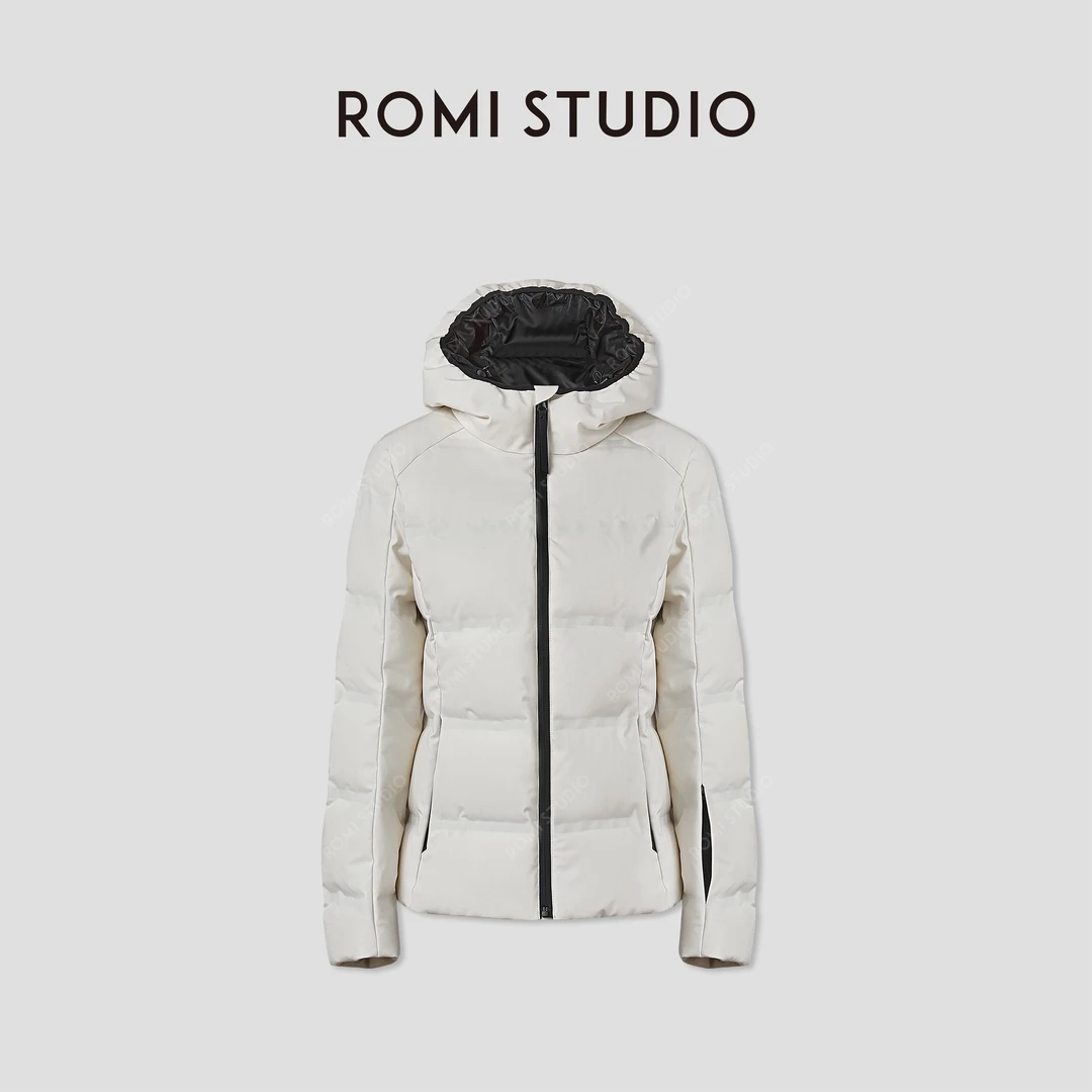 ROMI STUDIO“极简老钱”高品质95白鹅绒连帽修身羽绒服 RWCAWD5399
