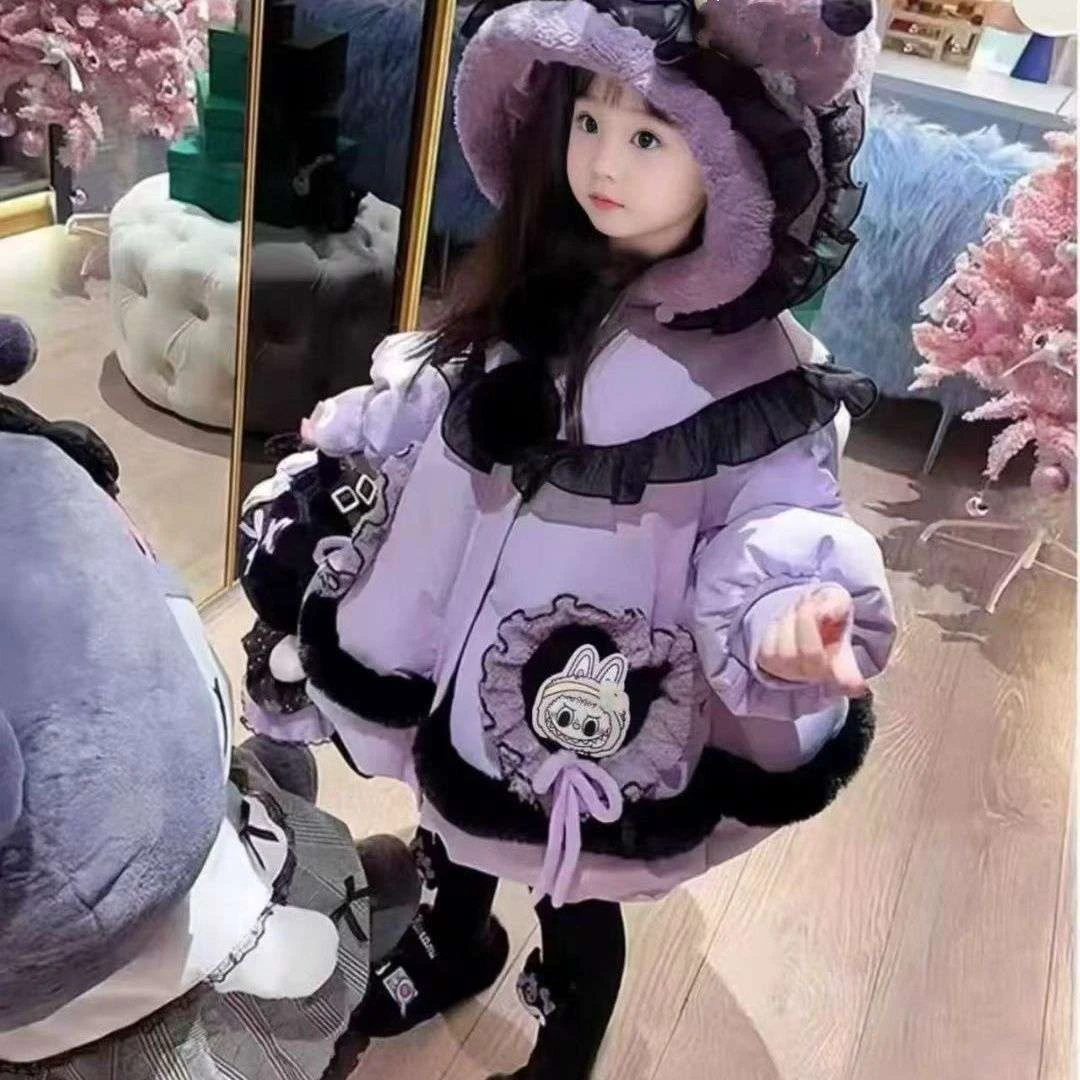 小黄鸭拉布布女童棉服外套冬季2025新款儿童装夹棉加厚棉袄女孩冬