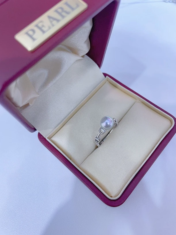 猪鼻子戒指7-8mm海水真多麻戒指精致百搭