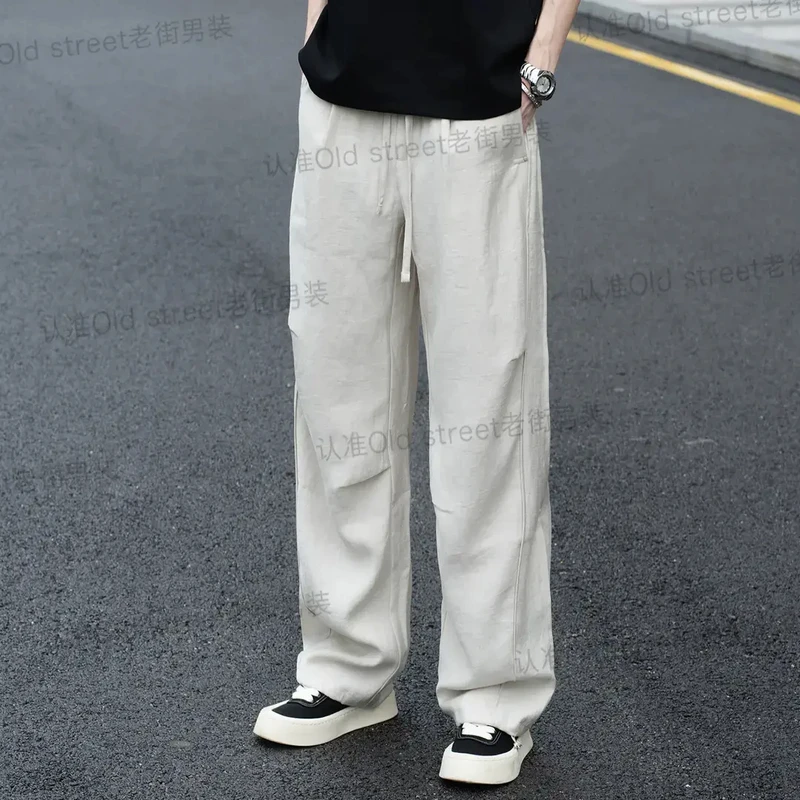夏季透气超薄男士休闲裤男日系2025夏季新款直筒宽松百搭长裤潮