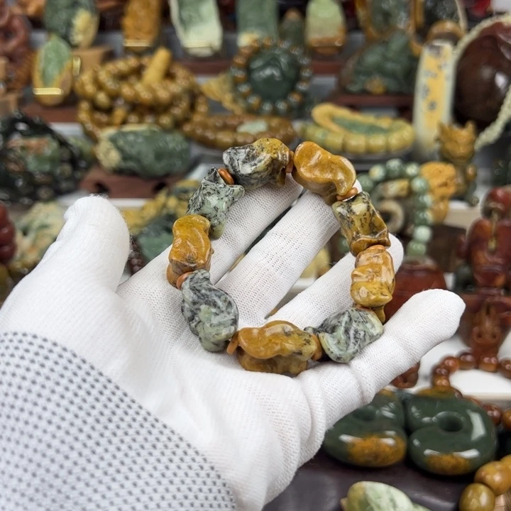 手串未镶嵌岫岩河磨玉（透闪石质玉）用****0