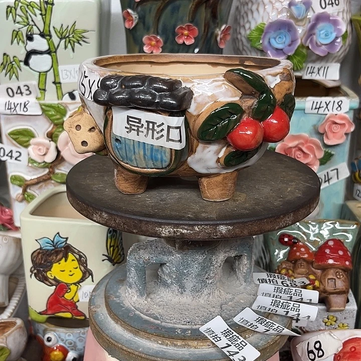 紫砂花盆粗陶材质多肉花盆