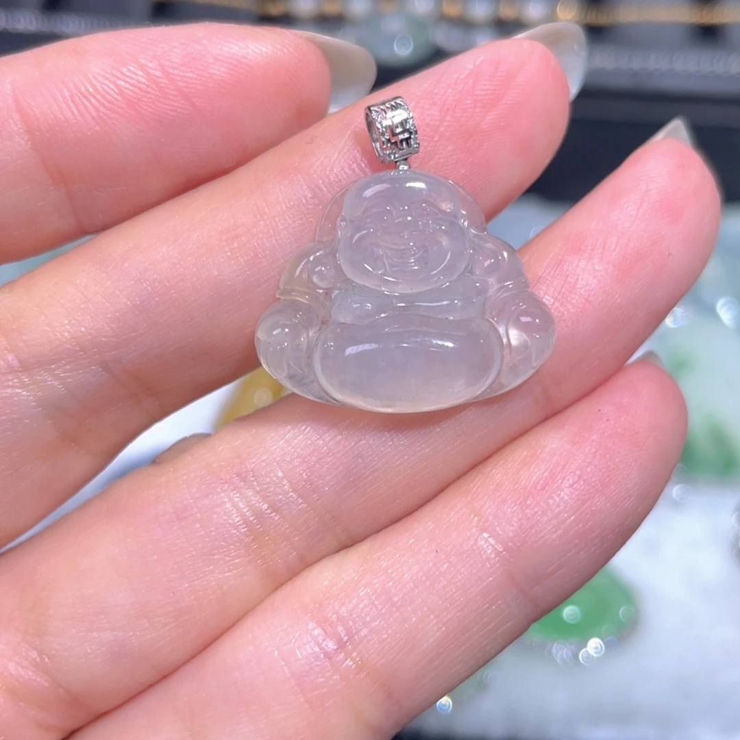 颈饰18K金镶嵌翡翠翡翠