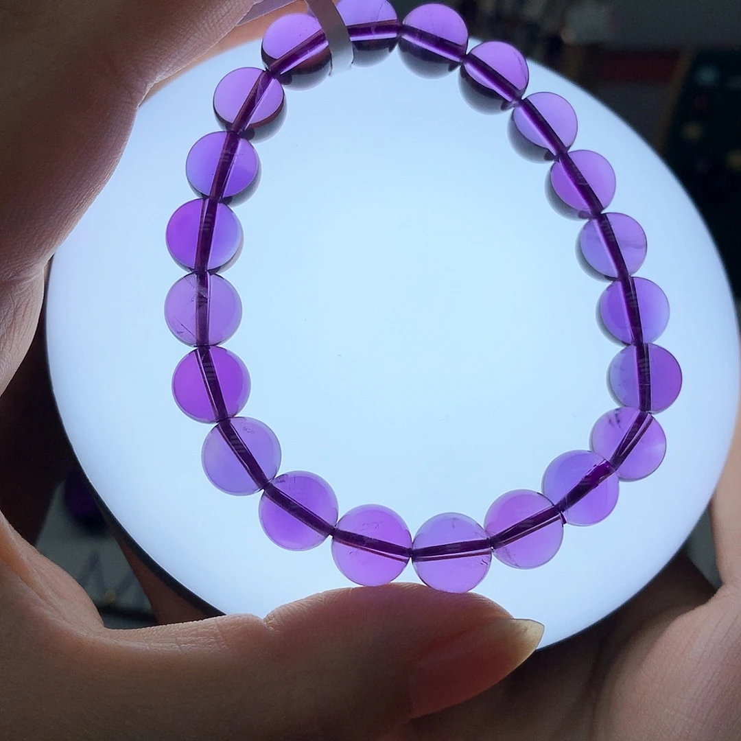 紫晶珠宝半成品未镶嵌巴西老料手串9.5mm