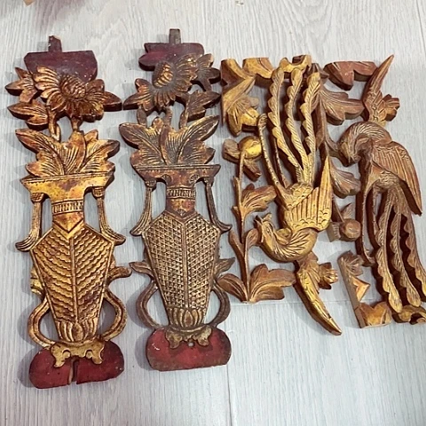 d***狼木雕木头木头4片7 0