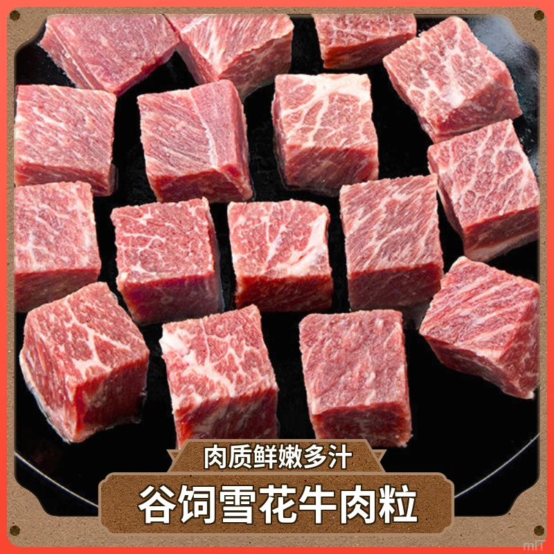 【顺丰冷链】谷饲雪花牛肉粒280克*2包原味牛肉牛腩块新鲜牛肉烧肉