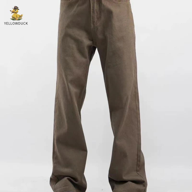 秋季美式复古美拉德水洗休闲微喇裤子男cleanfit百搭工装伐木裤潮