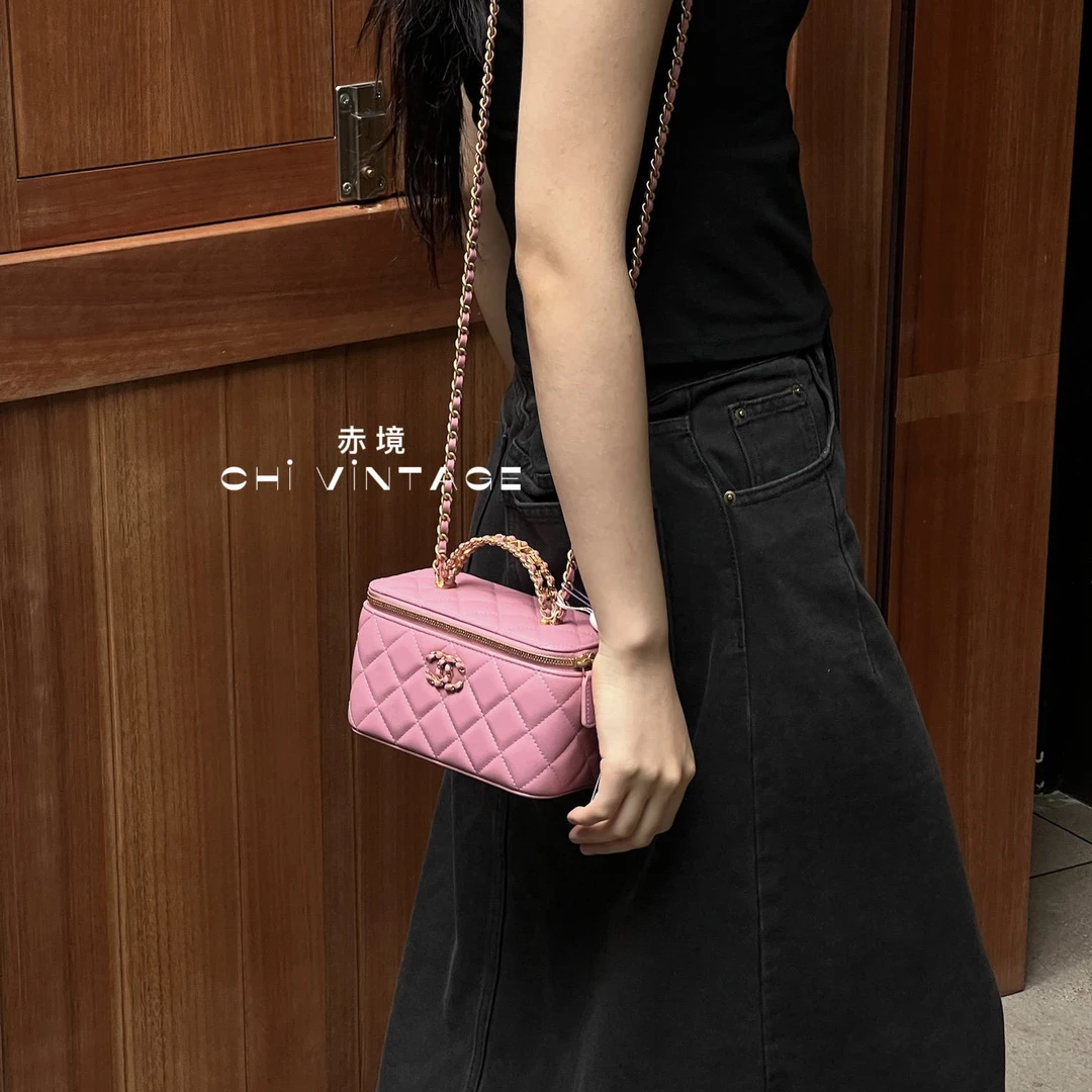 99新 Chanel/香奈儿 9119  24c粉色19扣长盒子芯片款
