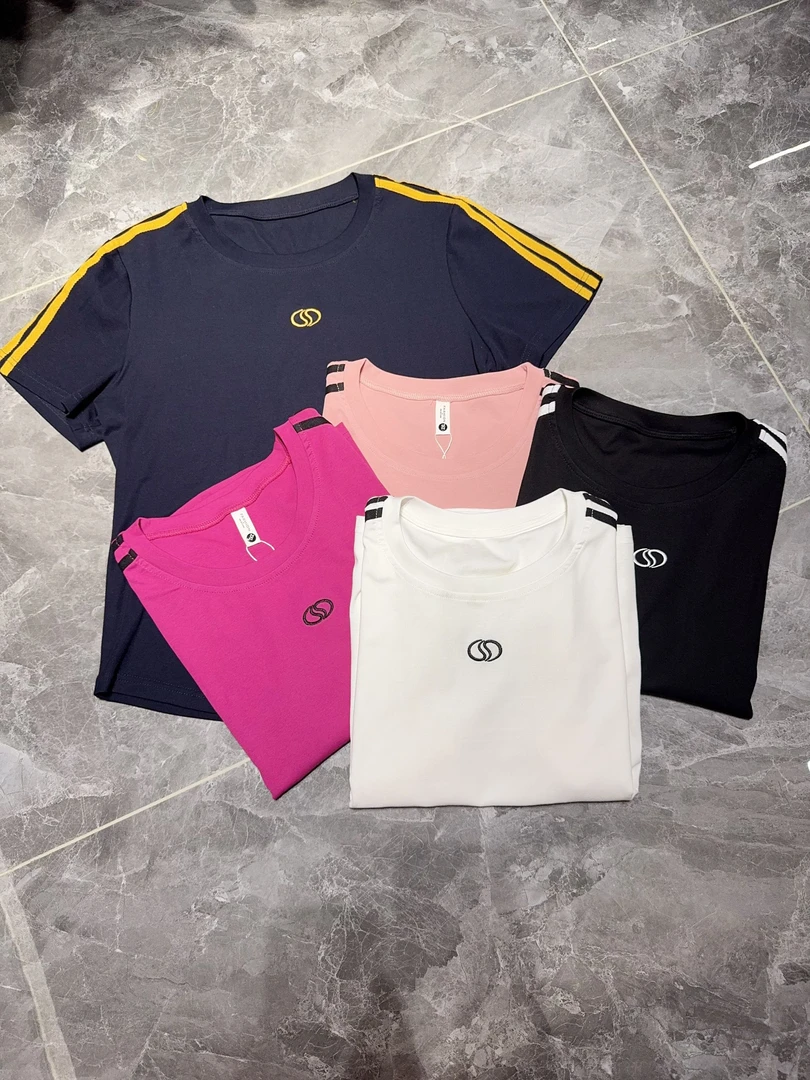 【萍姐甄选】拼条带标时尚短袖