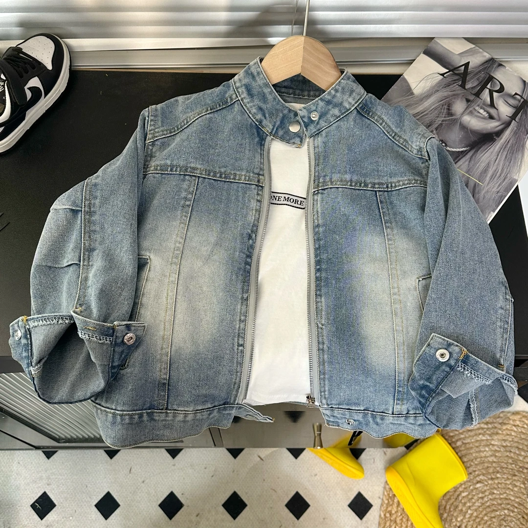 <亲子款》牛仔软外套男女童春季童装宝宝儿童牛仔中大童牛仔上衣