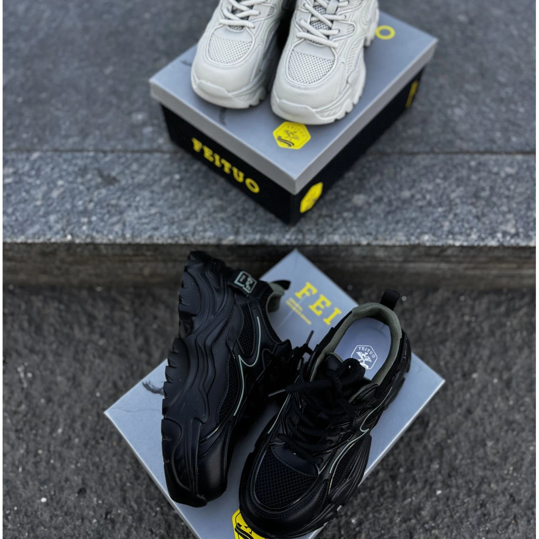 黄城飞鸵新款女老爹鞋时尚百搭厚底